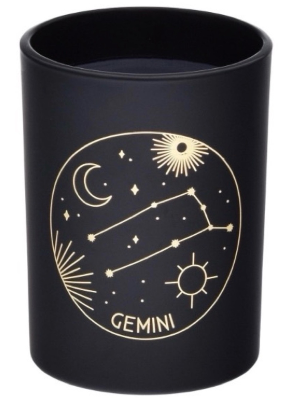 Sonoma Black Gemini Zodiac Candle Holder with Gold Accents